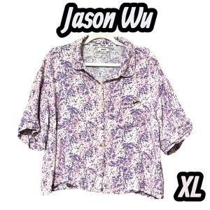 Jason Wu Purple and Blue Patterned Pajama Top XL Pj